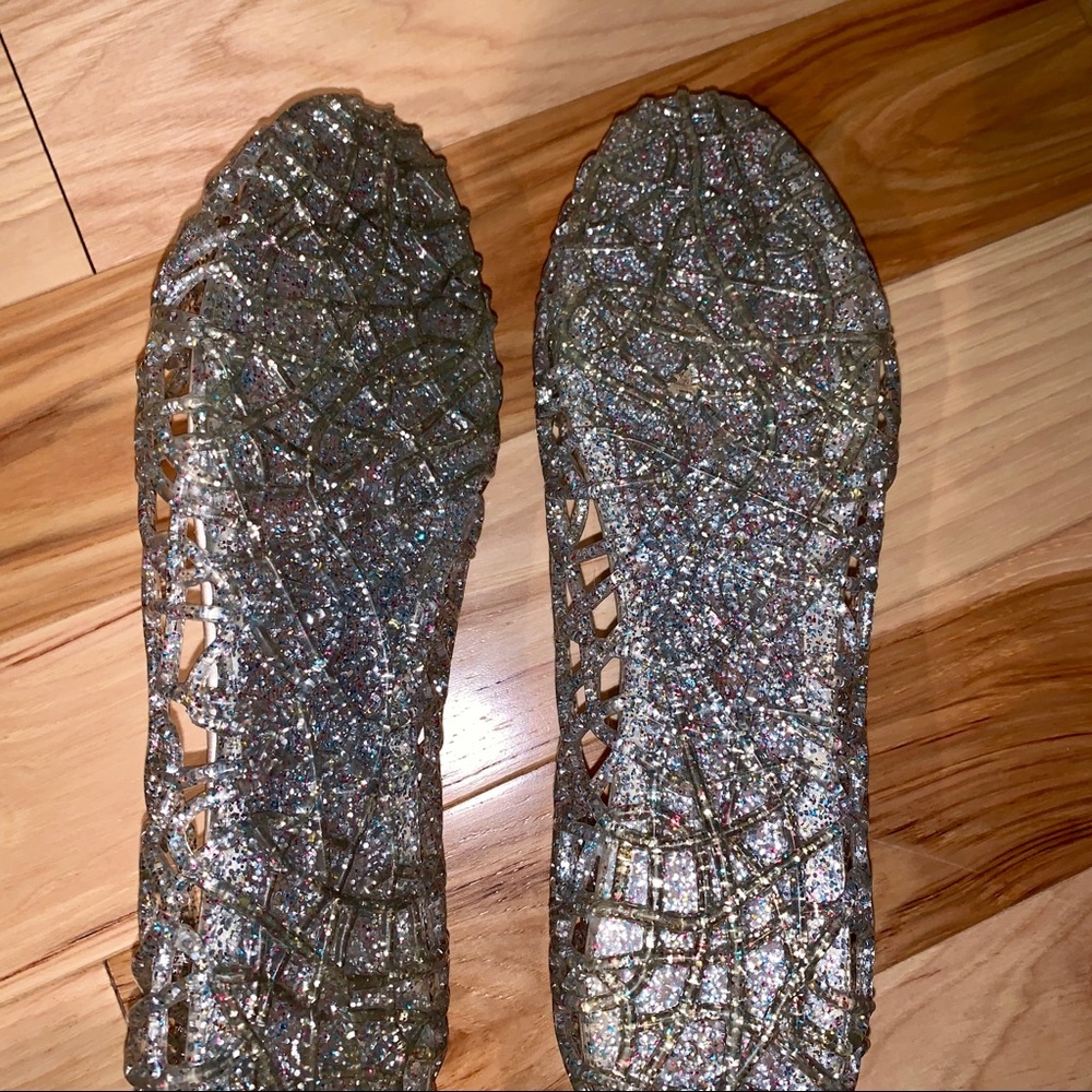 NWOT Sparkle Jelly Flats & Bath And Body Works Bag - Picture 4 of 6